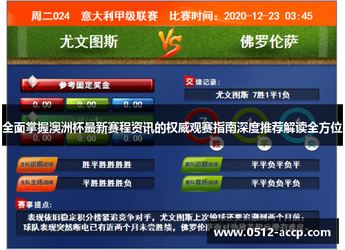 全面掌握澳洲杯最新赛程资讯的权威观赛指南深度推荐解读全方位
